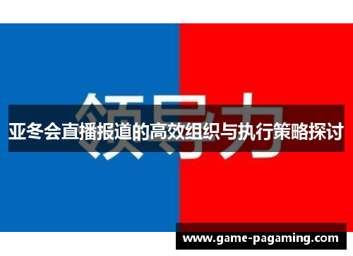 亚冬会直播报道的高效组织与执行策略探讨
