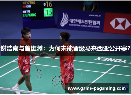 谢浩南与曾维瀚：为何未能晋级马来西亚公开赛？